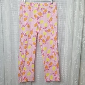 Lilly Pulitzer Pineapple Cropped Capri Pants Sz8
